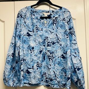 NWT Lilly Pulitzer Sullivan Top - Bonaire Blue Coastal Constellation - Small